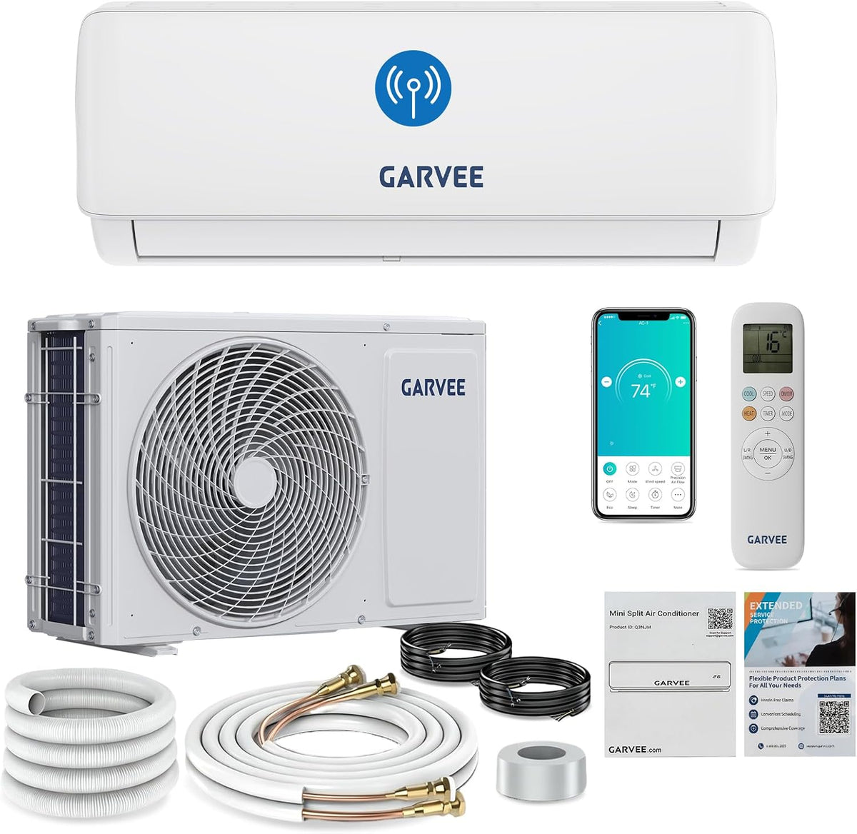 Klimaanlage Split, bis 100qm, 12000 BTU (3.5 kW), Inverter Klimagerät mit Heizfunktion, Kältebringer Split Klimaanlage Wandmontage, WiFi & App, R32