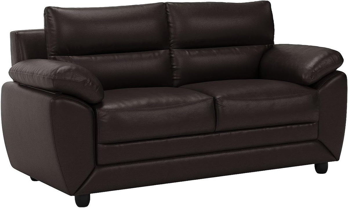 Vente-unique Sofa 2-Sitzer, Kunstleder, Braun, Manoa