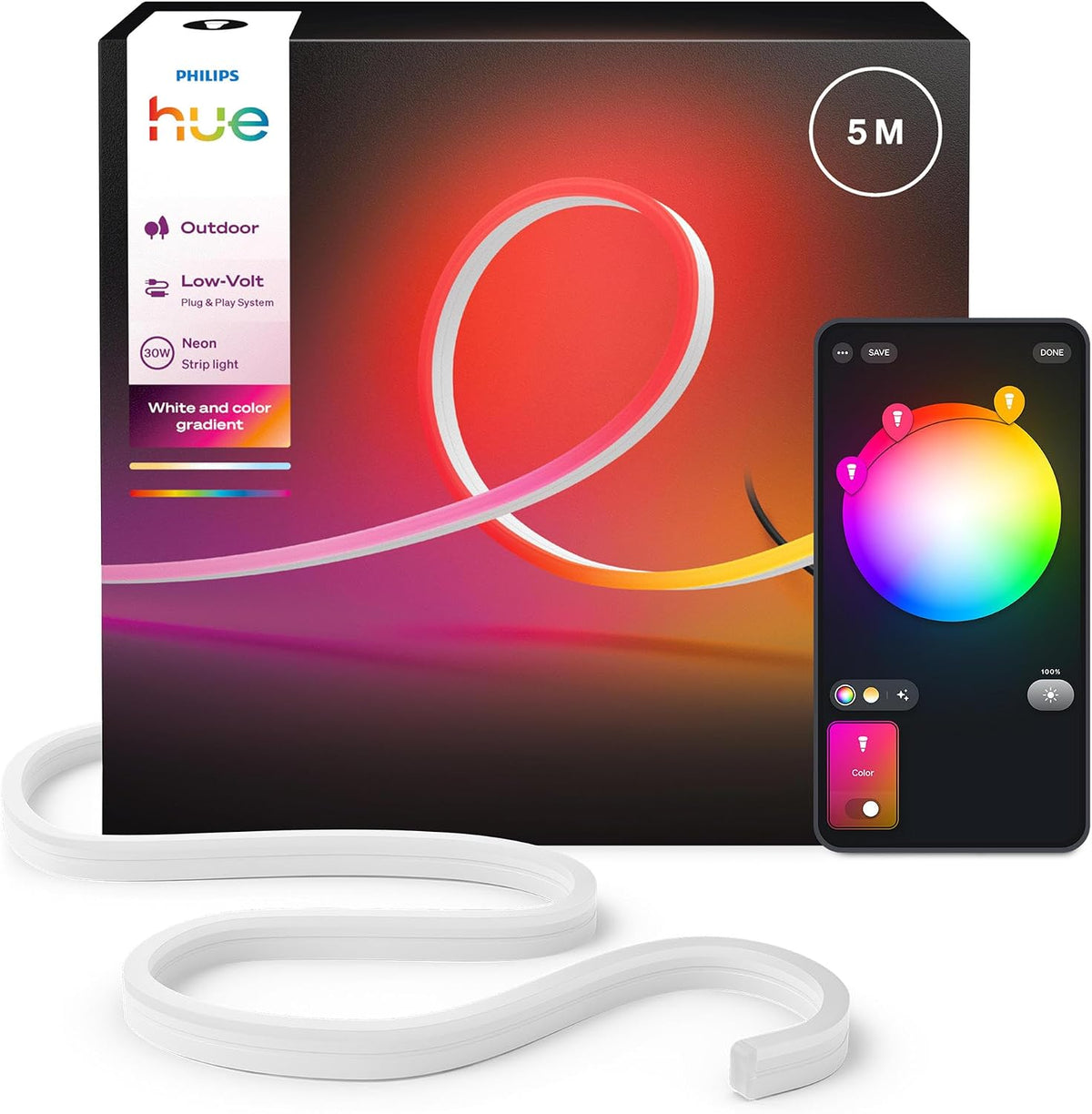 Philips Hue Neon Outdoor LED Streifen, 5m, Außenbeleuchtung