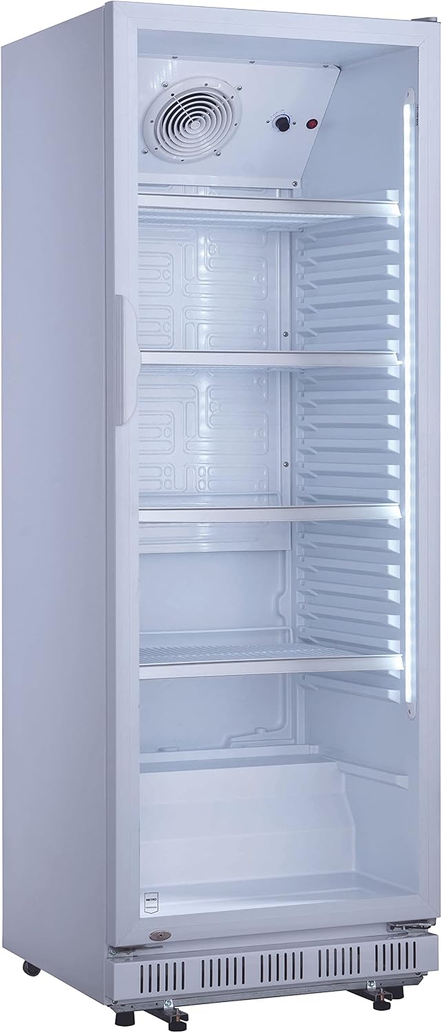 METRO Professional Getränkekühlschrank GSC2360, 62 x 63.6 x 175.3 cm, 347 L, LED-Beleuchtung, 4 verstellbaren Einlegeböden, Weiß