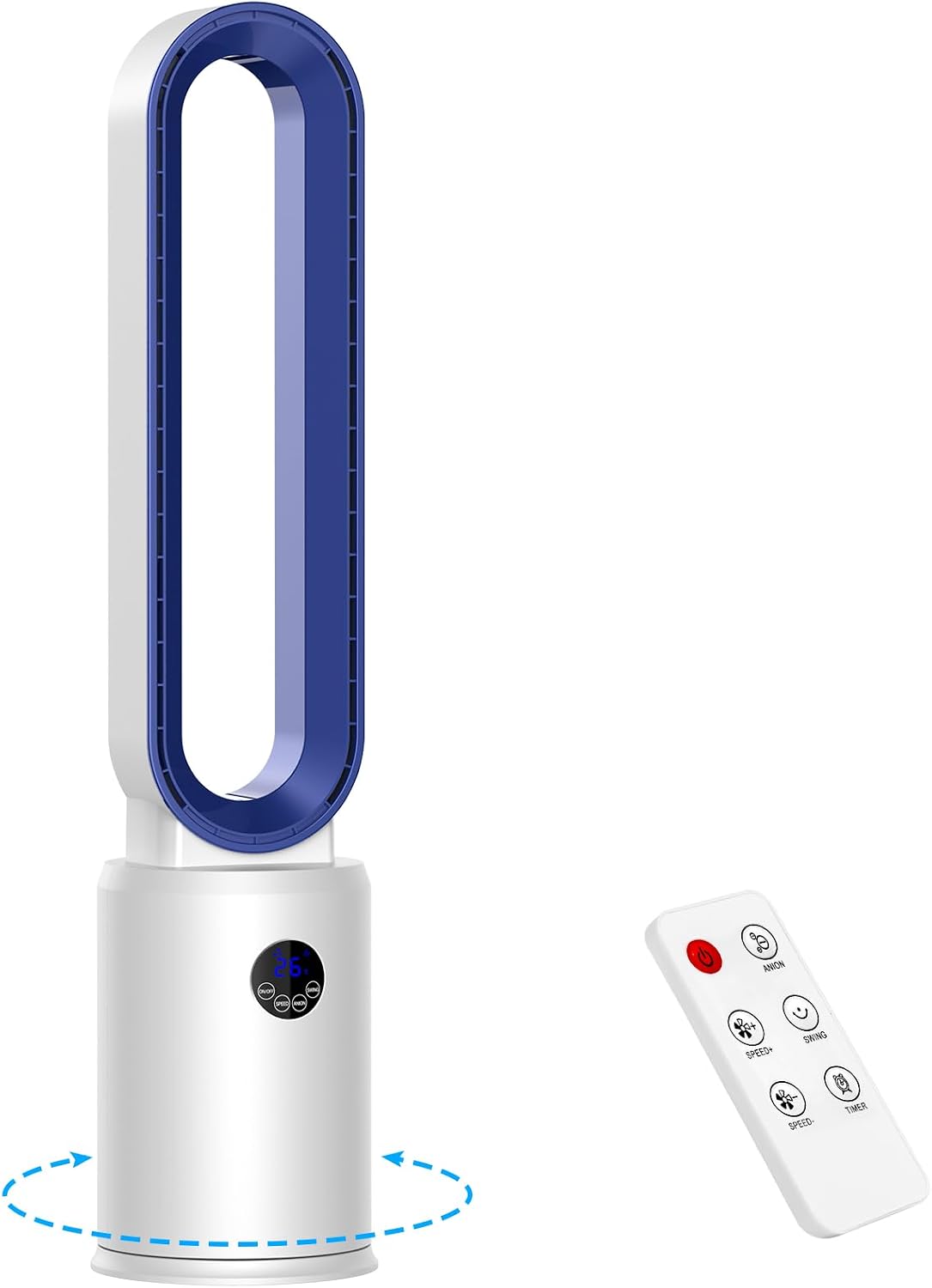 YAZEKY Turmventilator Leise, 97cm Oszillierender Ventilator LED-Anzeige 12H Timer Standventilator für Schlafzimmer Büro 70 m²