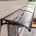 Türvordach mit Integrierter Regenrinne, Schnee- und UV-Schutz für Terrasse und Veranda(Transparent,100x280cm/39x110in)