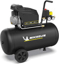 MICHELIN, Tank 50 Liter mit Rädern, Luftkompressor MX Pop Air 50-2 L, Luftdurchsatz 195 l/min, Motor mit 2 PS, maximaler Druck 8 bar