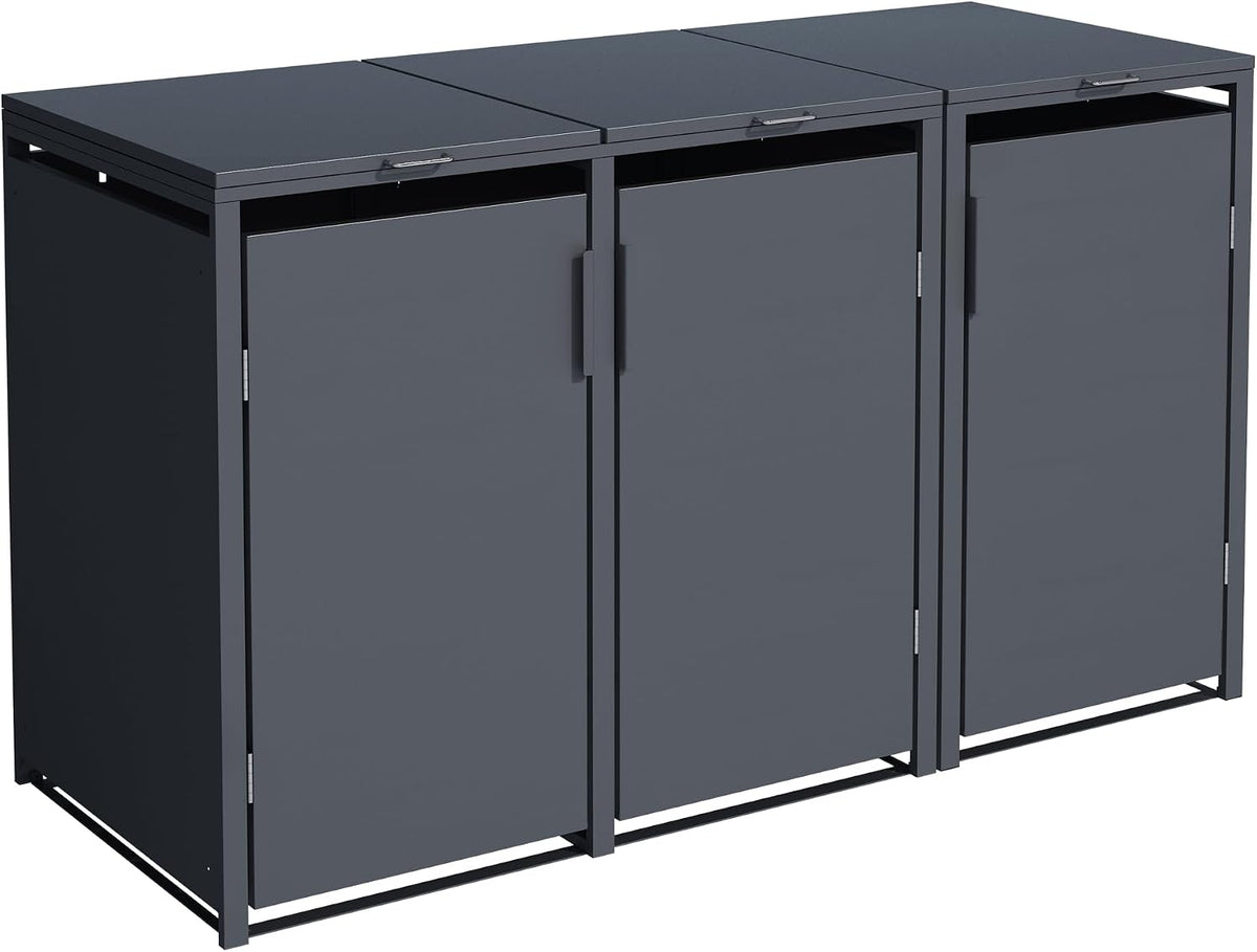 SMARTBOX 3er Mülltonnenbox bis 120L, Mülltonnenverkleidung in Anthrazit