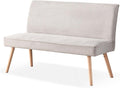 B&D home Sitzbank Paul, Kord Stoff Esszimmerbank 140cm gepolstert Holzbank für Esszimmer, 11309-140-GRAU, Garderobe mit Massivholzbeinen, Flur, Grau