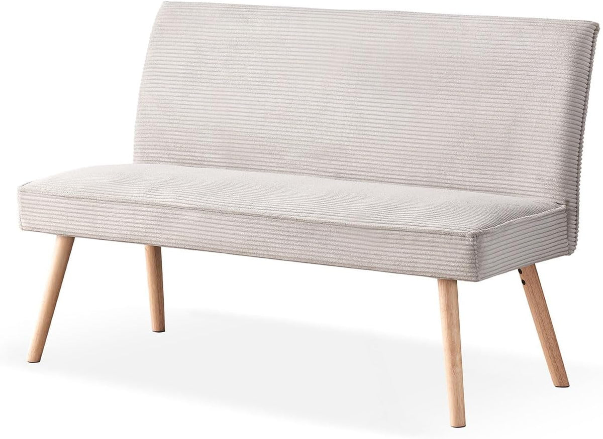B&D home Sitzbank Paul, Kord Stoff Esszimmerbank 140cm gepolstert Holzbank für Esszimmer, 11309-140-GRAU, Garderobe mit Massivholzbeinen, Flur, Grau