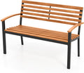 COSTWAY Gartenbank Holz, 2-Sitzer Sitzbank, Holzbank wetterfest