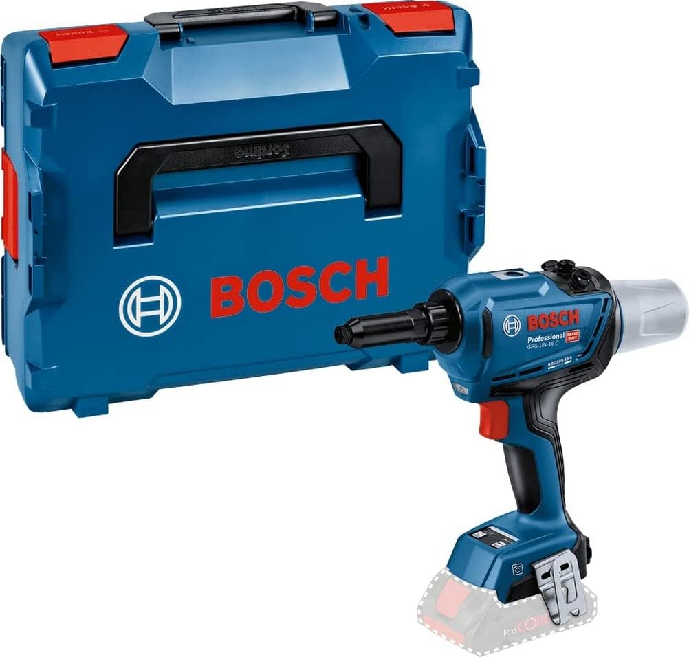 Bosch Professional 18V System Akku Nietpistole GRG 18V-16 C (Zugkraft max. 16.000 N, Hublänge 25mm, ohne Akku/ Ladegerät), inkl. L-BOXX