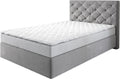 DELIFE Boxspringbett Dream-Great Mikrofaser Grau 120x200 cm mit Matratze und Topper