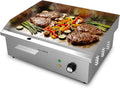 KLAMER Elektrogrill Edelstahl 3000W, XL Grillplatte 54,5x38,5 cm, Tischgrill Elektrisch 50–300°C, Eisengrillplatte, Spritzschutz, Auffangbehälter