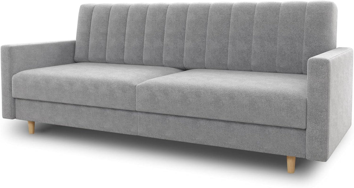 Sofnet, Schlafsofa Sara mit Bettkasten (Grau, Paros 05)