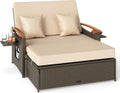 SOARS Lounge Möbel Outdoor Rattan Gartenlounge Set mit Liegefunktion