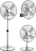 Westinghouse Lighting Silver Stream/ 40 cm, 3in1 Portable Ventilator, Installation als Tisch, Stand- oder Wandventilator möglich, chrom 7242140