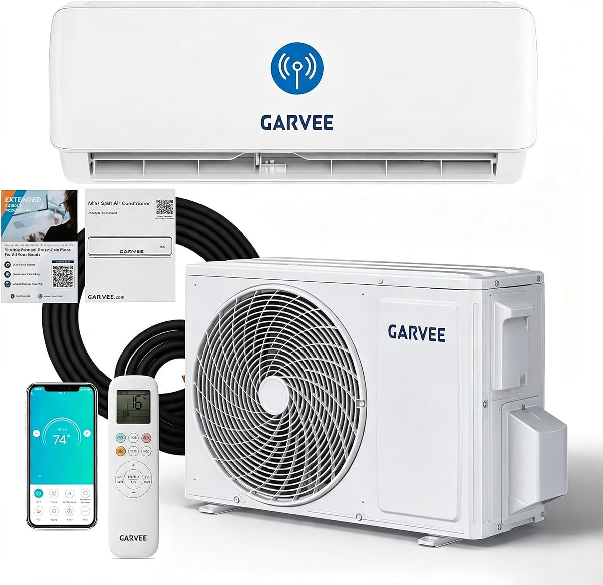 Klimaanlage Split, 9000 BTU (2.7 kW), Inverter Klimagerät mit Heizfunktion, Kältebringer Split Klimaanlage Wandmontage, Kühlen A++/Heizen A++, R32