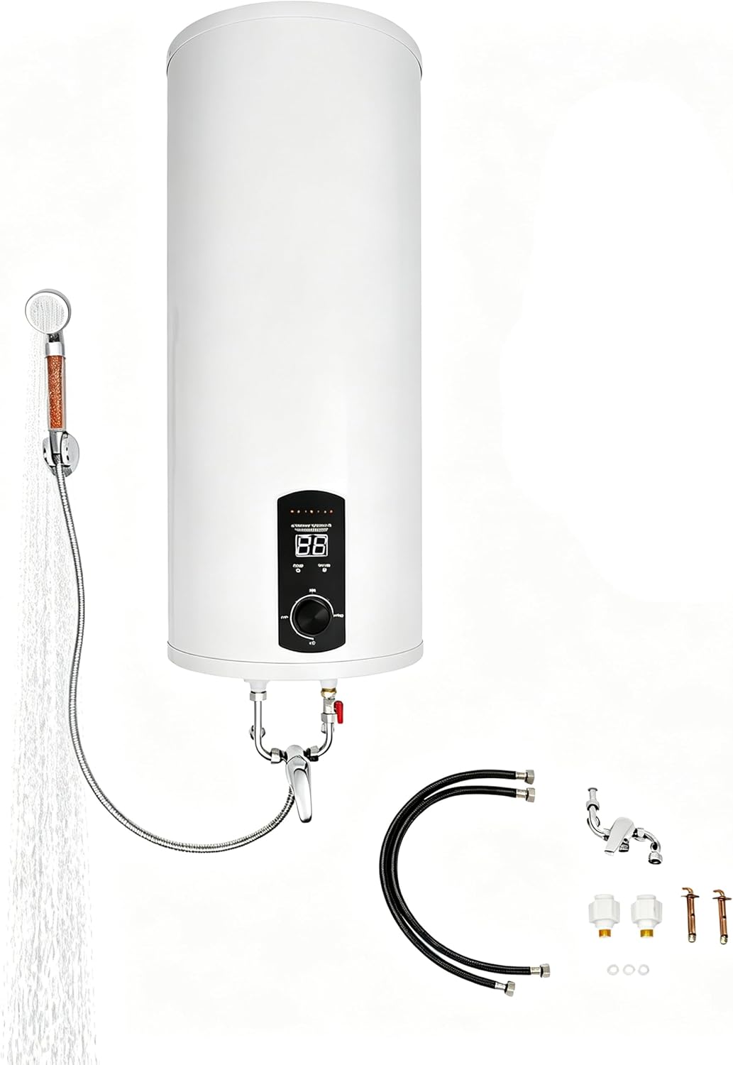 Warmwasserspeicher Boiler 50L/80L/100L/120L, Energiesparend 2000W Vertikaler Wandmontierter warmwasserboiler mit LED-Temperaturanzeigee
