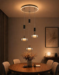 Modern Led Pendelleuchte Glas, Hängelampe Esstisch mit 3 Flammig, Küchenlampe Hängend mit Fernbedienung, für Kücheninsel, Küche, Esszimmer