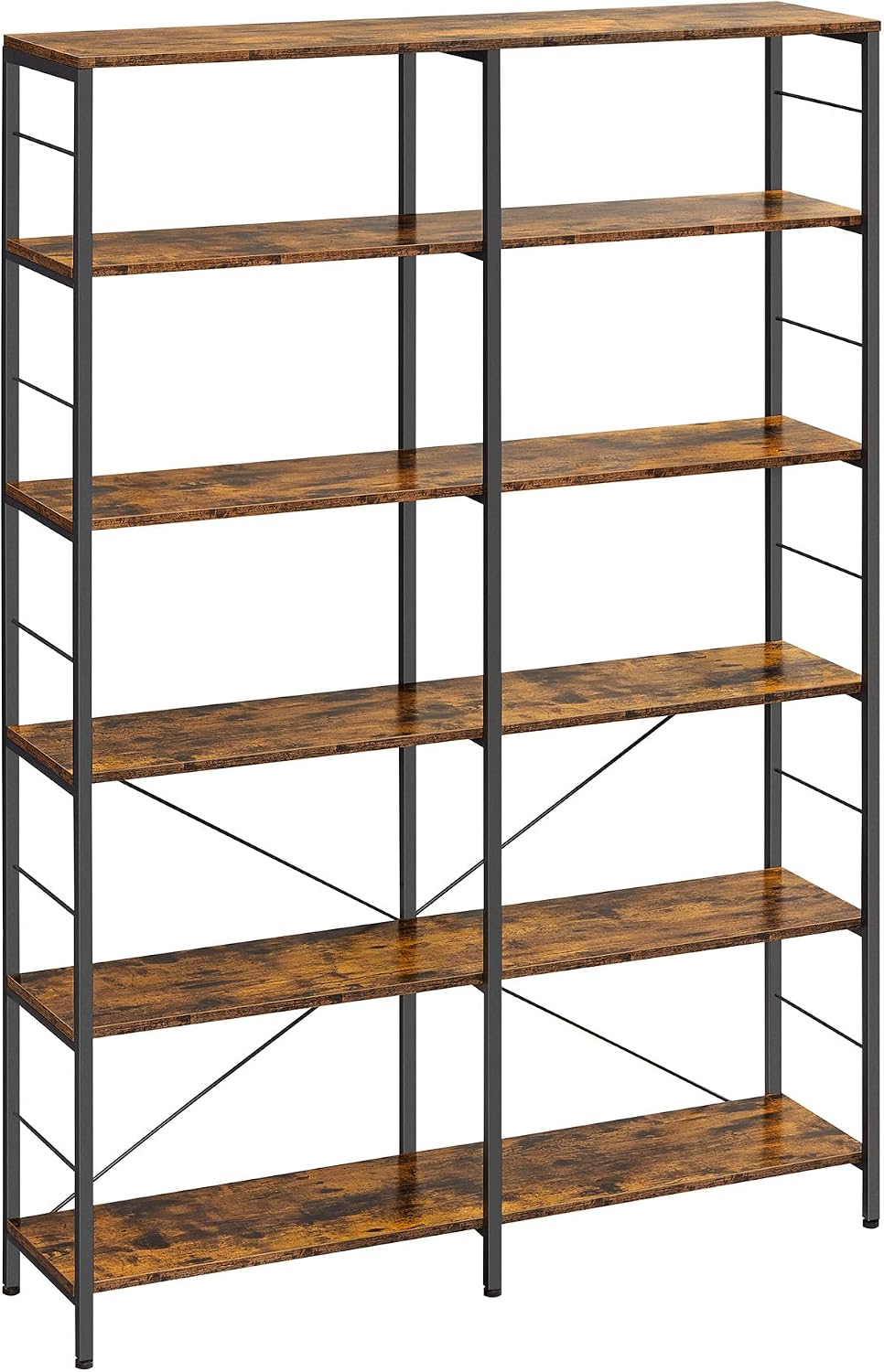 VASAGLE Bücherregal, 120 x 30 x 170 cm, Standregal mit 6 Ebenen