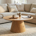 IDIMEX RUDA Couchtisch rund 85 cm, Ablagetisch für Wohnzimmer, Eiche Finish- Moderner Wohnzimmertisch in Holzoptik, runder Sofatisch MDF