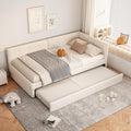 Polsterbett Schlafsofa 90x200 cm, Ohne Matratze, Einzelbett mit Ausziehbett, Bettgestell mit Lattenrost, L-förmiges Gästebett Daybett Tagesbett, Samt