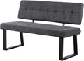 B&D home Sitzbank Sigfrid, 140 cm, Eckbank Esszimmer Mit Lehne, Pflegeleichter Bezug aus Webstoff in Anthrazit, Für Esszimmer, Sitzbank Flur
