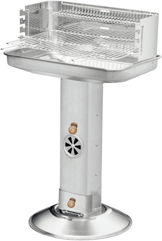 Säulengrill FamilyStar 58,5x38,5x90cm Edelstahl Holzkohlegrill