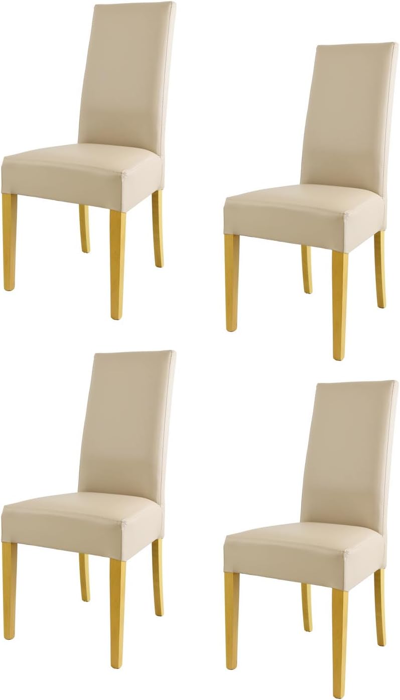 t m c s Tommychairs, 4er Set Moderne Stühle Luisa für Küche und Esszimmer, robuste Struktur aus lackiertem Buchenholz Farbe Eiche