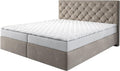 DELIFE Boxspringbett Dream-Great Mikrofaser Beige 180x200 cm mit Matratze
