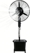 42L Nebelventilator Schwerlast, Teleskophöhe 160-200cm, Garage(⌀71cm), Vernebelungs-Kühlung für Terrasse, 3 Geschwindigkeiten, 90° Schwenk, Werkstatt