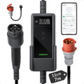 dé Mobile Wallbox 11kW mit APP [7 m, Ladekabel e Auto CEE-16A 400V auf Typ 2 mit Einstellbarer Ladeleistung, 3-phasig, EV-Charger für ID.3/4/5/7, IX1