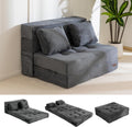 MAXYOYO Schlafsofa, Bodensofa mit 4-Teilige Bequem Klappmatratze 15cm Dickem und 2 Kissen, Klappsofa mit Schlaffunktion, Gästematratze Klappbar