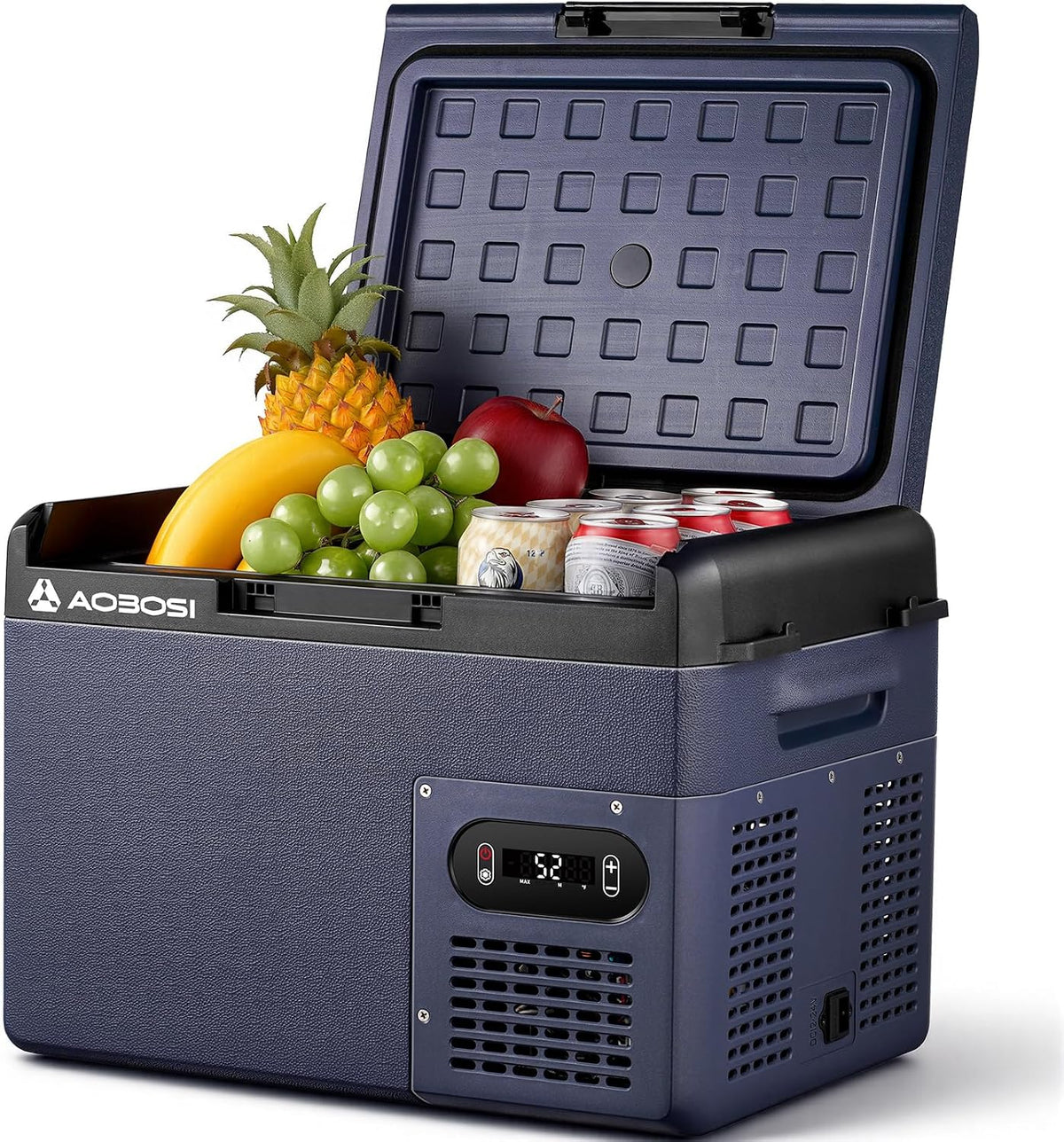 AAOBOSI Kompressor Kühlbox 15L, Tragbare Elektrische Kühlbox 12V/230V, IPX4 Wasserdicht, 20°C bis 20°C, für Auto, LKW, Boot, Camping, Reisen, Fischen