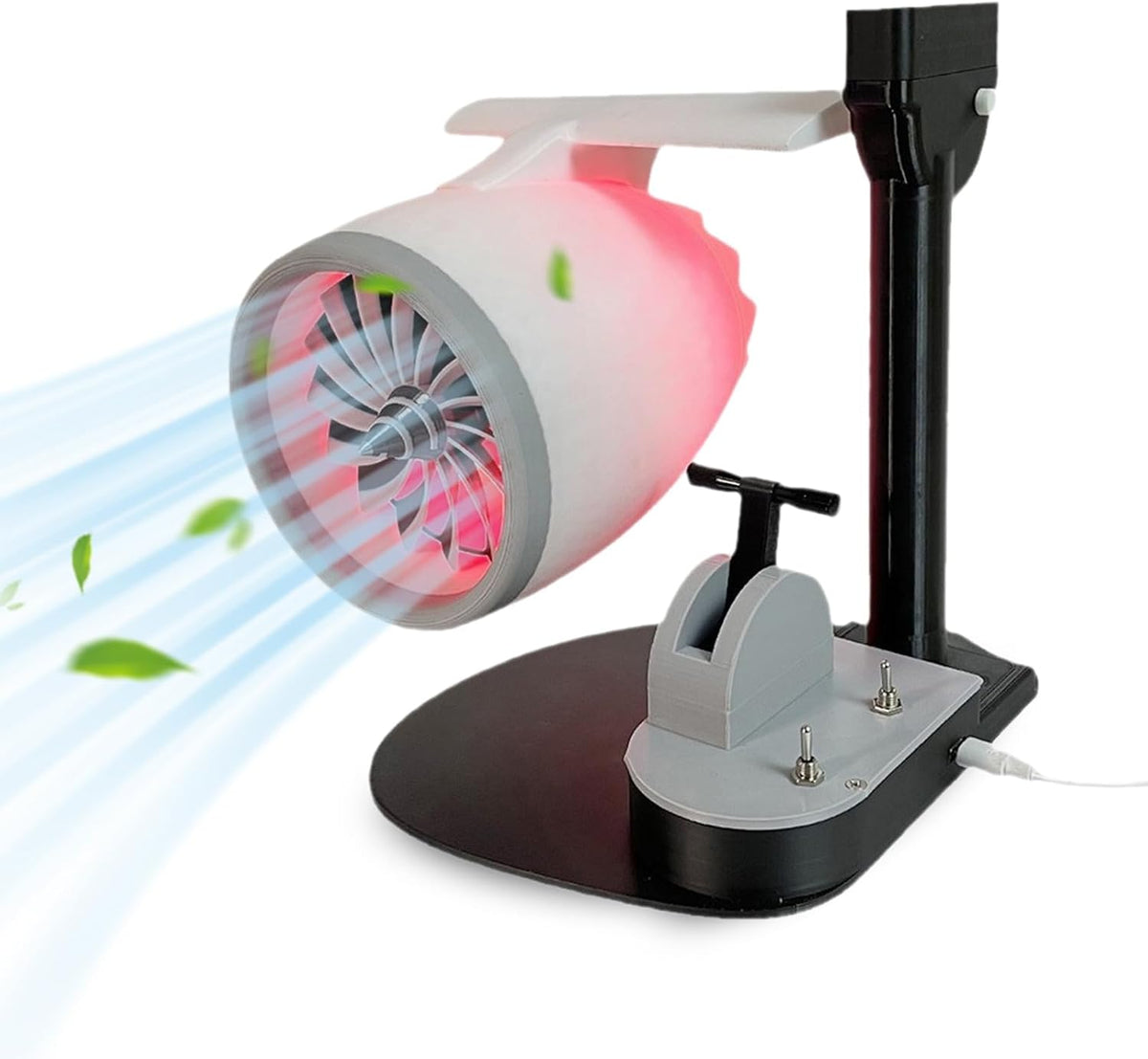 Tischventilator Mit Led-licht, 2-in-1-turbofan-ventilator Für Den Persönlichen Gebrauch, Tragbarer Luftzirkulator Für Schlafzimmer, Homeoffice