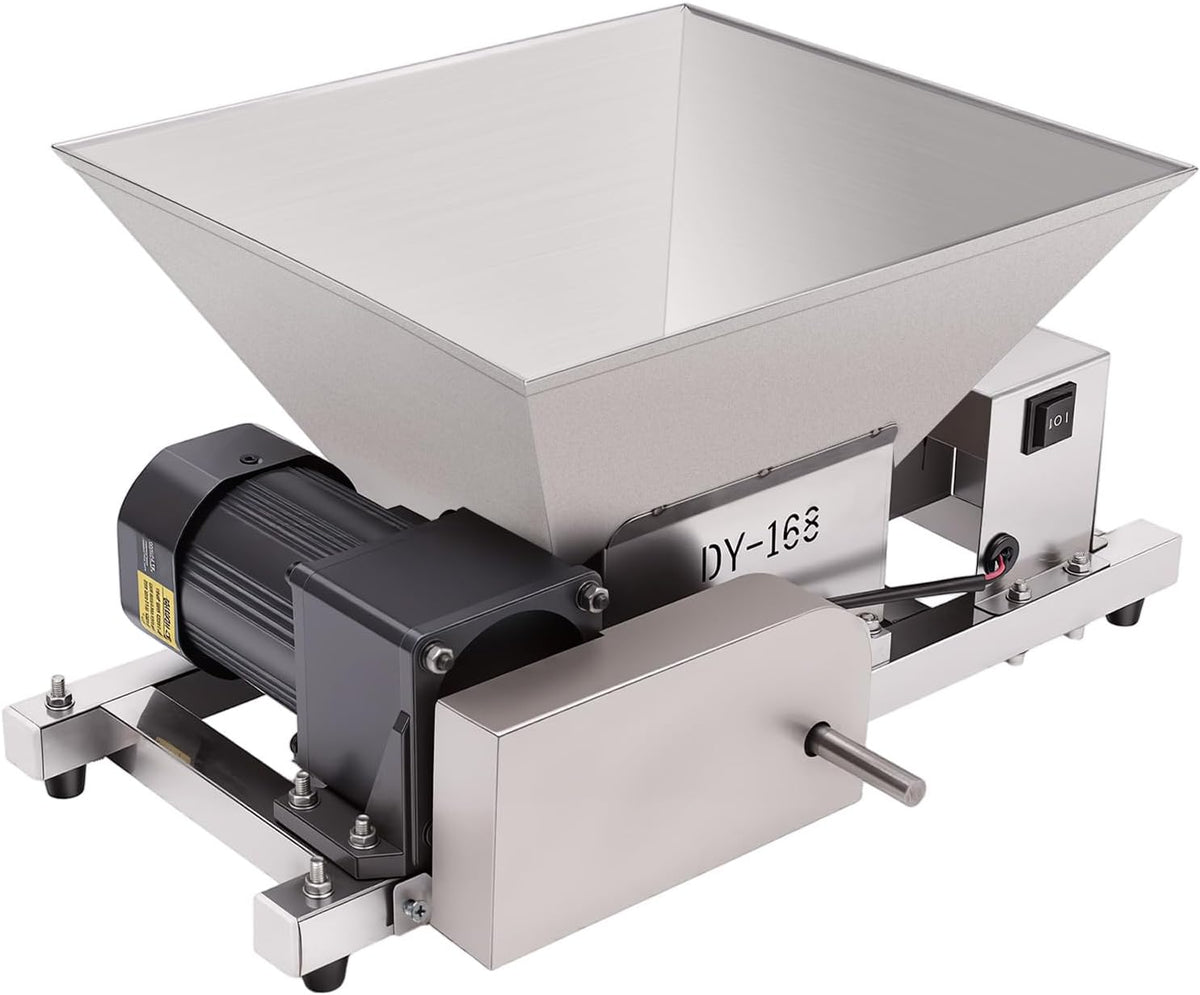 4L Elektrische Getreidemühle MalzmüHle 60W 220V Obstmühle Maischemühle 75rpm Obsthäcksler 20kg/h SchrotmüHle Multifunktionsschleifer, 52x30x38cm