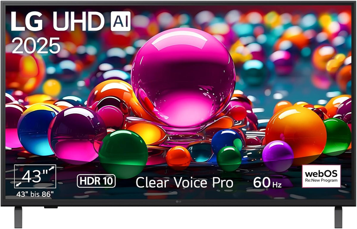 LG 43UA75006LA TV 43 Zoll (109 cm) 4K UHD AI TV (α7 Gen8 4K AI Prozessor, 60Hz) [Modelljahr 2025], webOS 25