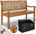 tillvex Gartenbank Holz 3-4 Sitzer inkl. Abdeckung wetterfest 125 cm