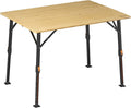 Campout Campingtisch 100 x 72 x 70 cm, 3-Fach Höhenverstellbar, Griff inklusive, Klappbarer Gartentisch, Klapptisch, Inkl. Tragetasche, Bambus