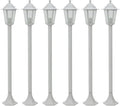 Garten-Pollerleuchte 6 STK. E27 110 cm Aluminium Weiß Gartenpfostenleuchten Model44215
