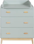 Rebecca Mobili Kommode mit Wickeltisch, Art. RE6985, Maße HxBxT: 100 x 80 x 42 cm, Wickeltisch Kommode, Aqua Grün Braun, Kiefern MDF, Kompakt