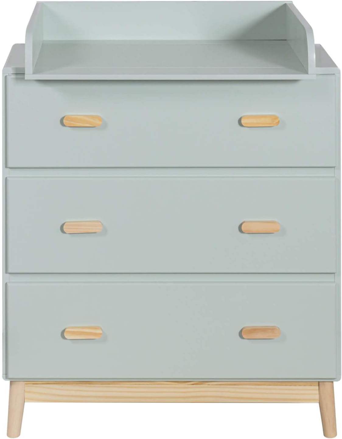 Rebecca Mobili Kommode mit Wickeltisch, Art. RE6985, Maße HxBxT: 100 x 80 x 42 cm, Wickeltisch Kommode, Aqua Grün Braun, Kiefern MDF, Kompakt