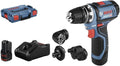 Bosch Professional 12V System Akku Bohrschrauber GSR 12V-15 FC, Ladegerät GAL 12V-40, FlexiClick System (inkl. 2x 2.0Ah Akku, 4x Aufsätze, L-BOXX)