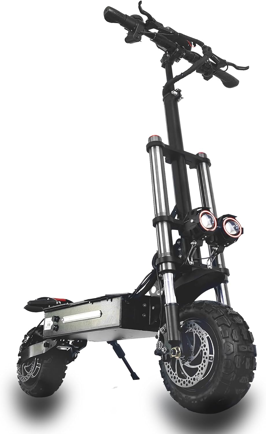 HWWH S3 Elektro Roller Erwachsene E Scooter Offroad Elektroroller Klappbar 11Zoll All Terrain Vakuumreifen Doppelmotor 60V 38Ah Li-Akku Max Reichweite