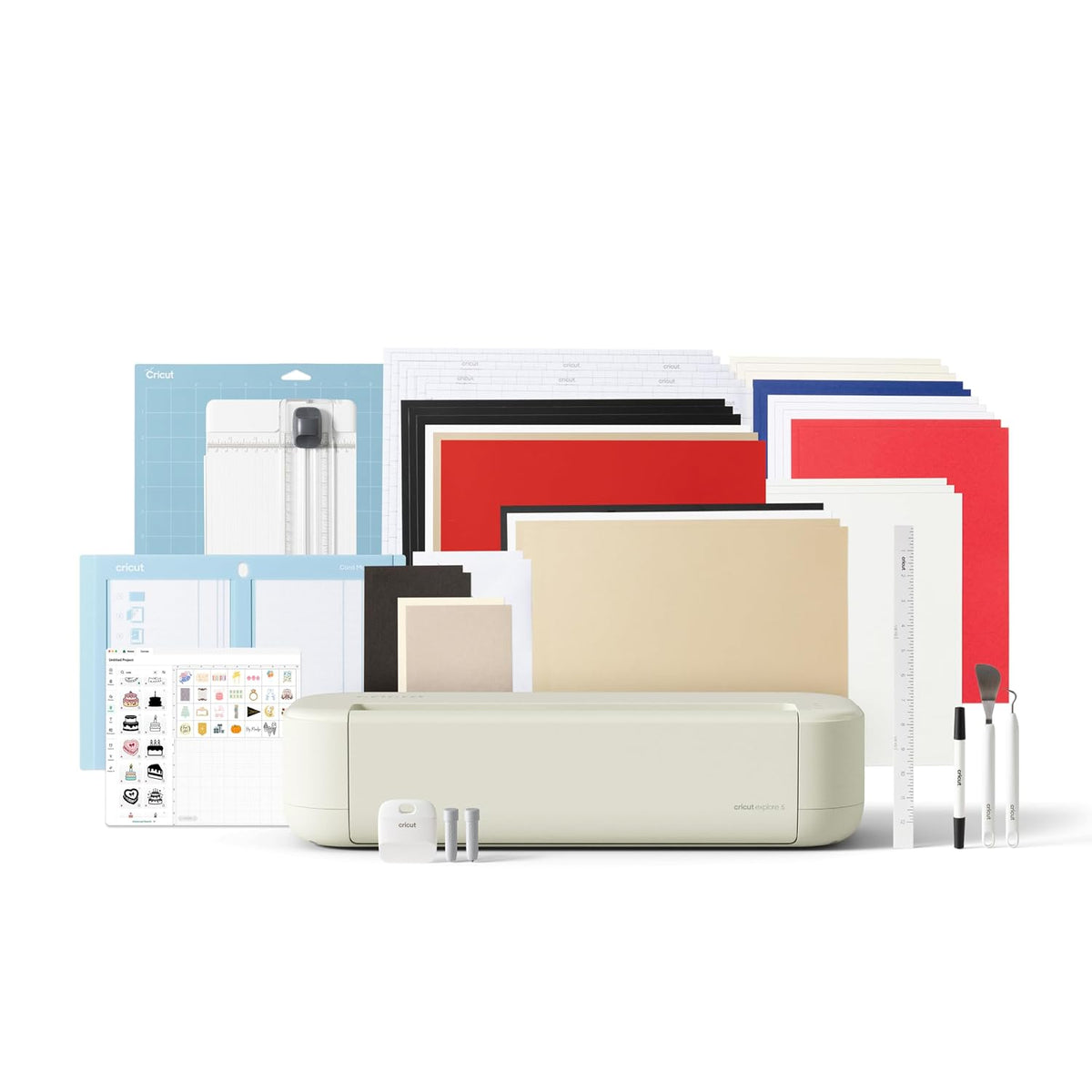 Cricut Explore 5 Essential Bundle + Digital Content, Taupe