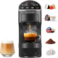 Magician2 5 in 1 Kapselmaschine für Nespresso, 1400W, 1,2 L, Dolce Gusto, Lavazza A Modo Mio, ESE 44 Pads und Kaffeepulver, 20 Bars, LED-Display