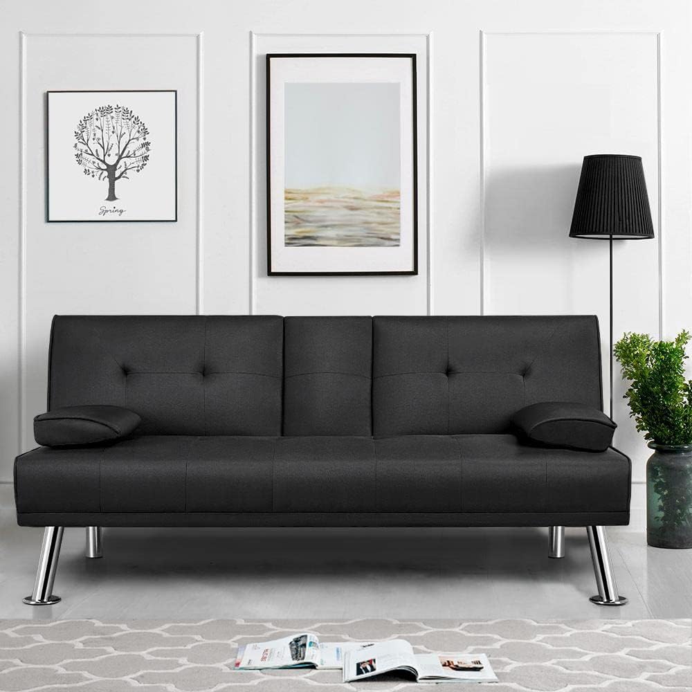 Yaheetech Schlafsofa für max. 3 Personen Gästebett Couch Sofa mit Schlaffunktion Tagesbett Bettsofa Schlafcouch Sofabett Polstersofa bis 350 kg