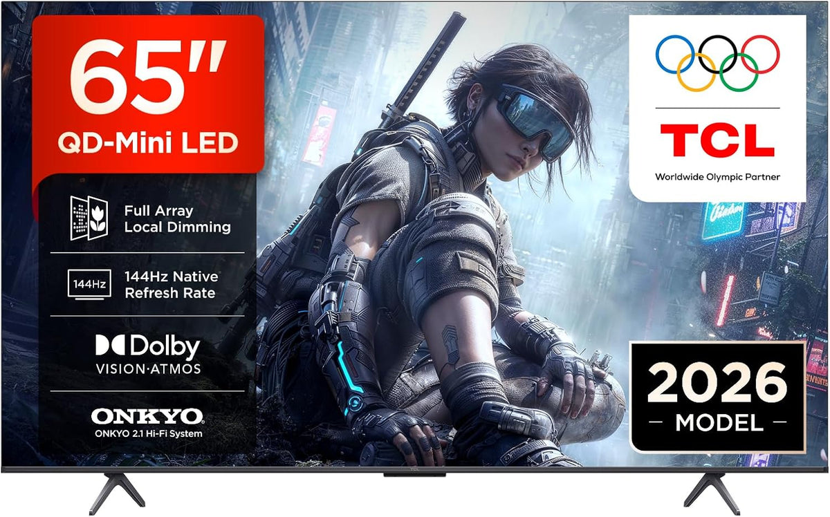 TCL 65T8D QD-Mini LED 65 Zoll Fernseher, 144 Hz, 4K Smart TV, Google TV