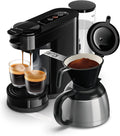 Philips Senseo Switch Pad- und Filterkaffeemaschine, 2-in-1-Brühtechnologie, 1-Liter-Wasserbehälter, Klavierlackschwarz (HD6592/64)
