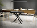 WFL GROUP Couchtisch Höhenverstellbar und Ausziehbar Cavetta X, Wohnzimmertisch Esstisch Multifunktionstisch 120-200/80/27-76 cm Lefkas Eiche
