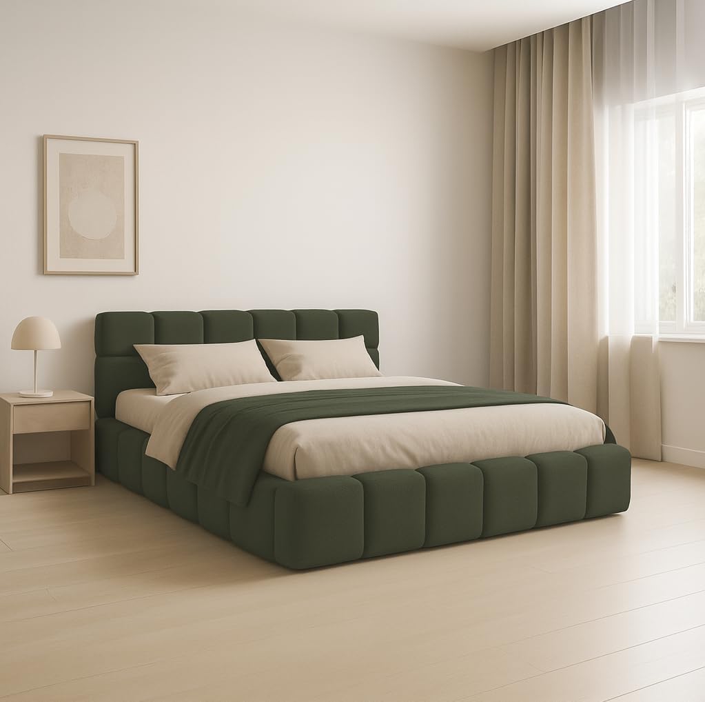 Dekori Polsterbett NUBO Premium Wolkenbett mit Bettkasten, Boucle Bett (Quelle 37, 180 x 200 cm)