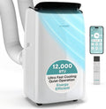 SereneLife 12000 BTU Inverter Portable Air Conditioner with Wi-Fi, Portable AC Unit with Dehumidifier, Fan Modes, Dual Hose System