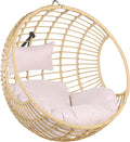 Hängekorbsessel aus Rattan Beige ohne Gestell inkl. Sitz- u. Kopfkissen Aspio
